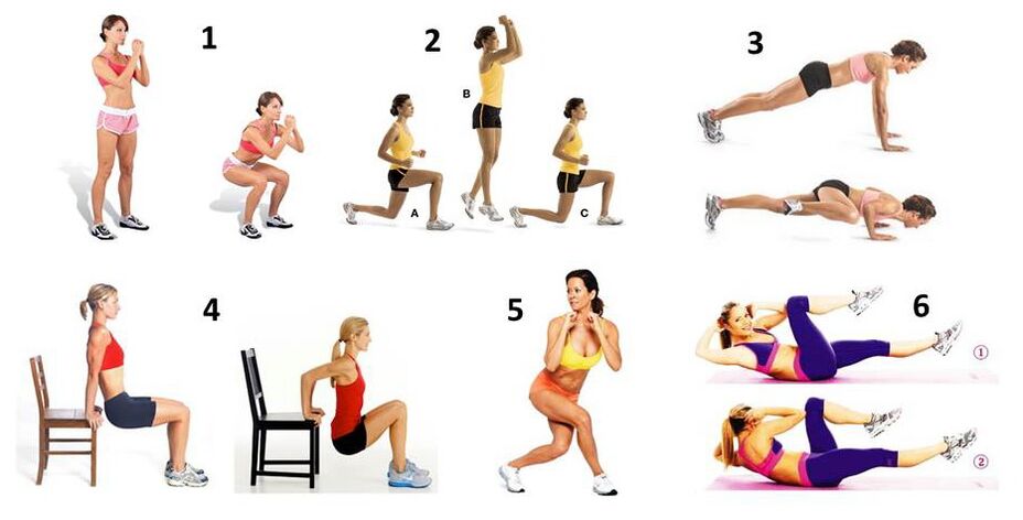 A set of exercises for losing weight all over the body at home
