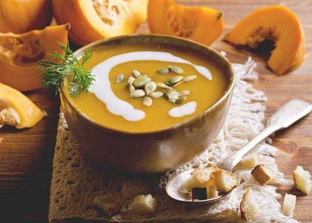 During the acute course of gastritis, you should eat creamy soups. 